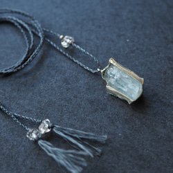 aquamarine silver necklace (icicle) 8枚目の画像