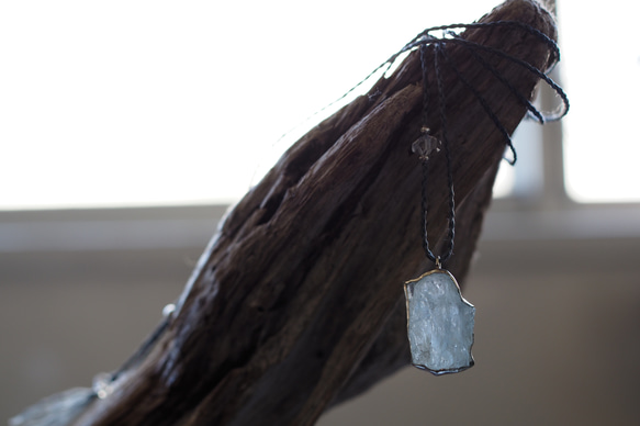 aquamarine silver necklace (icicle) 9枚目の画像
