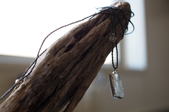 aquamarine silver necklace (icicle) 10枚目の画像