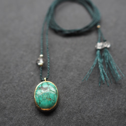turquoise brass necklace (ocean) 5枚目の画像