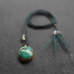 turquoise brass necklace (ocean) 7枚目の画像