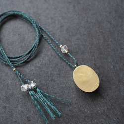 turquoise brass necklace (ocean) 10枚目の画像