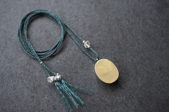 turquoise brass necklace (ocean) 10枚目の画像