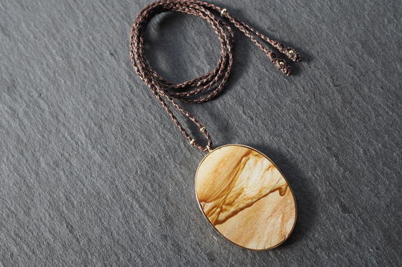 picture jasper brass necklace (desert) 4枚目の画像