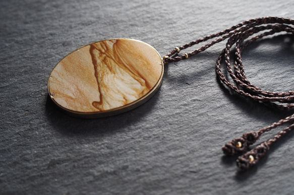 picture jasper brass necklace (desert) 6枚目の画像