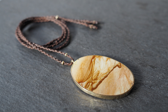picture jasper brass necklace (desert) 7枚目の画像