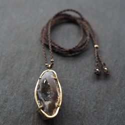 agate geode brass necklace (black) 5枚目の画像