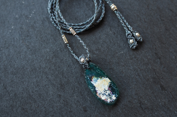 romanglass macramé necklace (vertical) 1枚目の画像