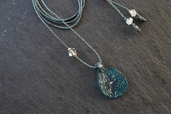 romanglass macramé necklace (starlit sky) 1枚目の画像