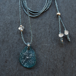 romanglass macramé necklace (starlit sky) 2枚目の画像