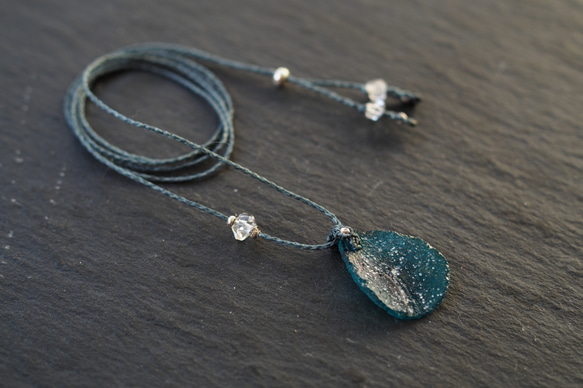 romanglass macramé necklace (starlit sky) 4枚目の画像