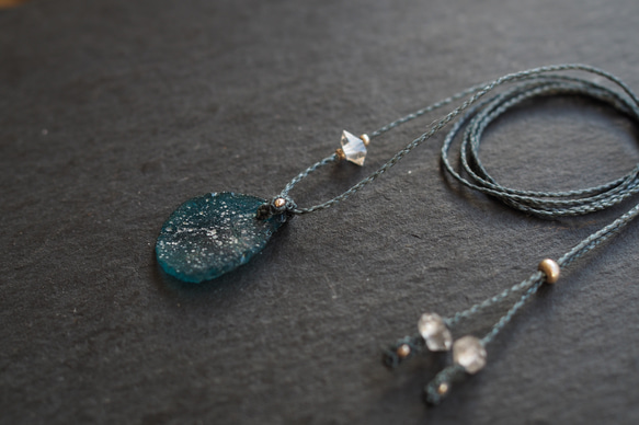 romanglass macramé necklace (starlit sky) 6枚目の画像