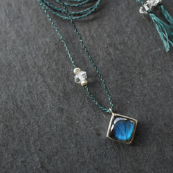 labradorite silver necklace (square) 1枚目の画像