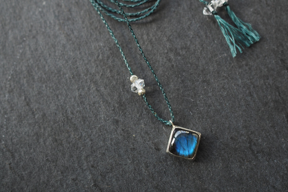 labradorite silver necklace (square) 1枚目の画像