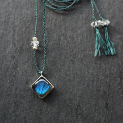 labradorite silver necklace (square) 2枚目の画像