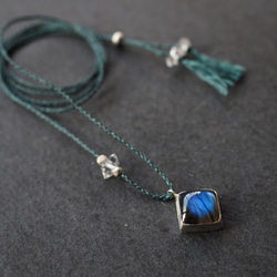 labradorite silver necklace (square) 4枚目の画像