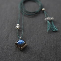 labradorite silver necklace (square) 8枚目の画像