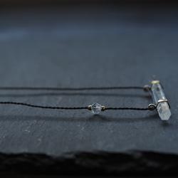 quartz brass necklace (lying down) 7枚目の画像