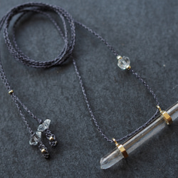 quartz brass necklace (lying down) 8枚目の画像