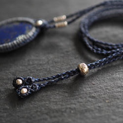 lapis lazuli macramé necklace (starry sky) 8枚目の画像