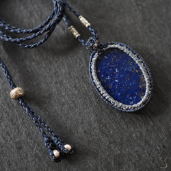 lapis lazuli macramé necklace (starry sky) 10枚目の画像