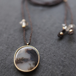 dendritic agate brass necklace (shadow) 5枚目の画像