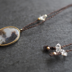 dendritic agate brass necklace (shadow) 6枚目の画像