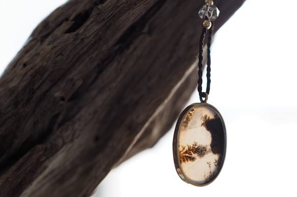 dendritic agate brass necklace (shadow) 10枚目の画像