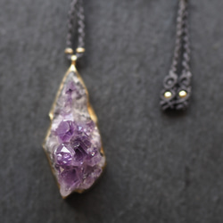 amethyst brass necklace (mountain range) 2枚目の画像