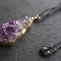 amethyst brass necklace (mountain range) 3枚目の画像