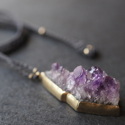 amethyst brass necklace (mountain range) 4枚目の画像