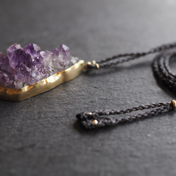 amethyst brass necklace (mountain range) 6枚目の画像