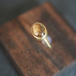 garden quartz brass ring (moss) 2枚目の画像