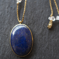 lapis lazuri brass necklace (midnight) 2枚目の画像