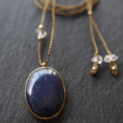 lapis lazuri brass necklace (midnight) 5枚目の画像