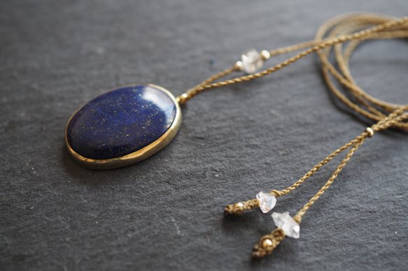 lapis lazuri brass necklace (midnight) 6枚目の画像