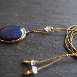 lapis lazuri brass necklace (midnight) 8枚目の画像