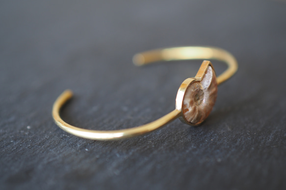 ammonite brass bangle 4枚目の画像