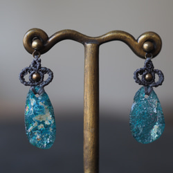 roman glass macramé pierce 7枚目の画像