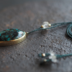 turquoise brass necklace (mottled) 8枚目の画像