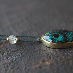 turquoise brass necklace (mottled) 9枚目の画像