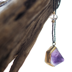 amethyst brass necklace (deep) 10枚目の画像