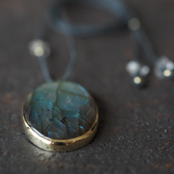 labradorite agate brass necklace (spell) 7枚目の画像