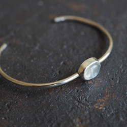 moon stone silver bangle 4枚目の画像