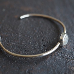 moon stone silver bangle 7枚目の画像