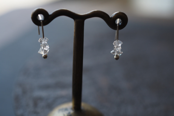 herkimer diamond silver pierce (triplets) 7枚目の画像