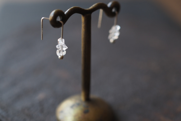 herkimer diamond silver pierce (triplets) 8枚目の画像