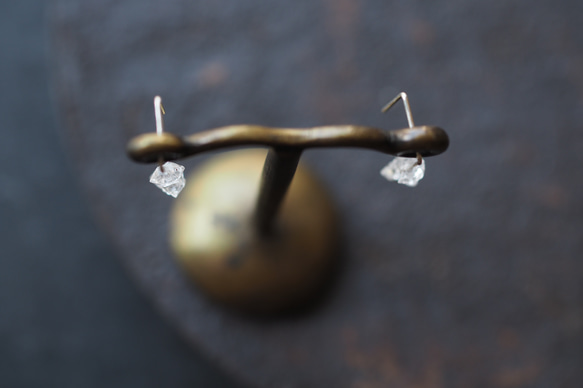 herkimer diamond silver pierce (triplets) 9枚目の画像