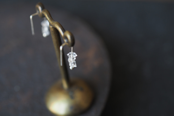 herkimer diamond silver pierce (triplets) 10枚目の画像