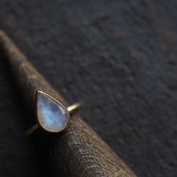 white labradorite brass ring (waterdrop) 7枚目の画像